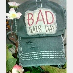☆ Bad Hair Day ☆ Distressed Hat in Gray NWT